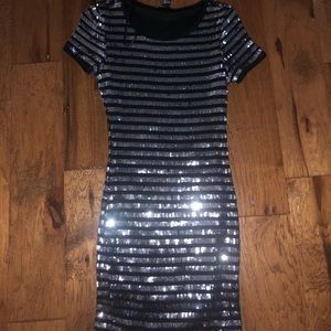 sequined t-shirt style dress.
